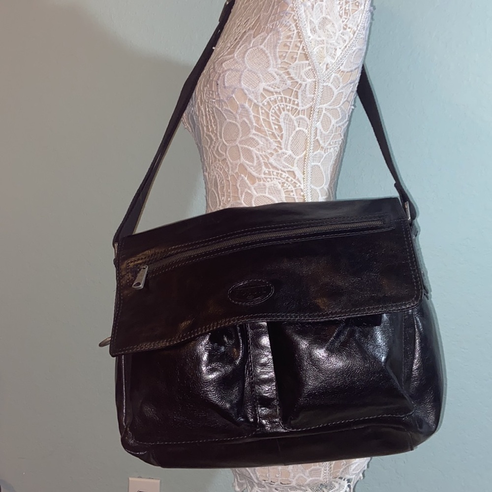 Like New Fossil Ew Transit Leather Computer/Messe… - image 1